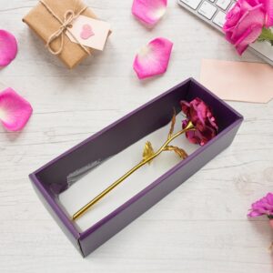 Gold Rose Artificial Rose Flower With Gift Box, Plastic Flowers Best Gifts for Friend Girl Wife Women, Golden Rose Gift for Valentine’s Day, Mother’s Day, Anniversary, Birthday, Wedding, Gold (1 Pc)