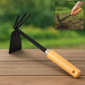 2 in 1 Double Hoe Gardening Tool with Wooden Handle 2 in 1 Double Hoe Gardening Tool with Wooden Handle