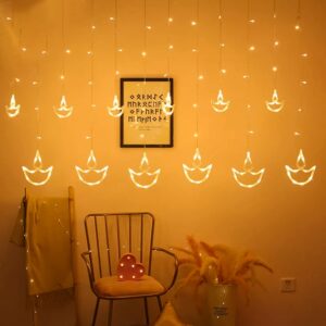 12 Diya Curtain String Lights, Window Curtain Lights (White Color) 12 Diya Curtain String Lights, Window Curtain Lights (White Color)