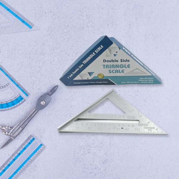 Double-Sided 45° Triangle Ruler – 7-Inch Aluminum Alloy Rafter Square for Home Use Double-Sided 45° Triangle Ruler – 7-Inch Aluminum Alloy Rafter Square for Home Use