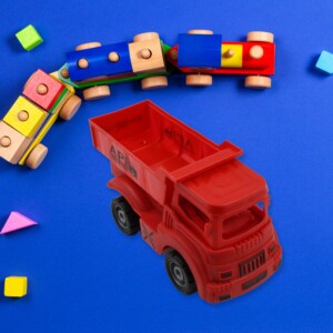 Friction Powered Dumper Toy Truck with Opening Container for Indoor/Outdoor Play