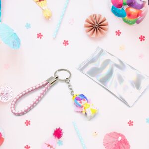 Cute Keychain With Card Gift – Keychain Accessories Key Chain Backpack Charms Car Keys Keychain for Kids Girls, Unicorn Toy and Charm Key- Chain for Bag  / Door Key- Ring / car Key- Ring / Party Favor (Mix Color & Design 1 Pc )