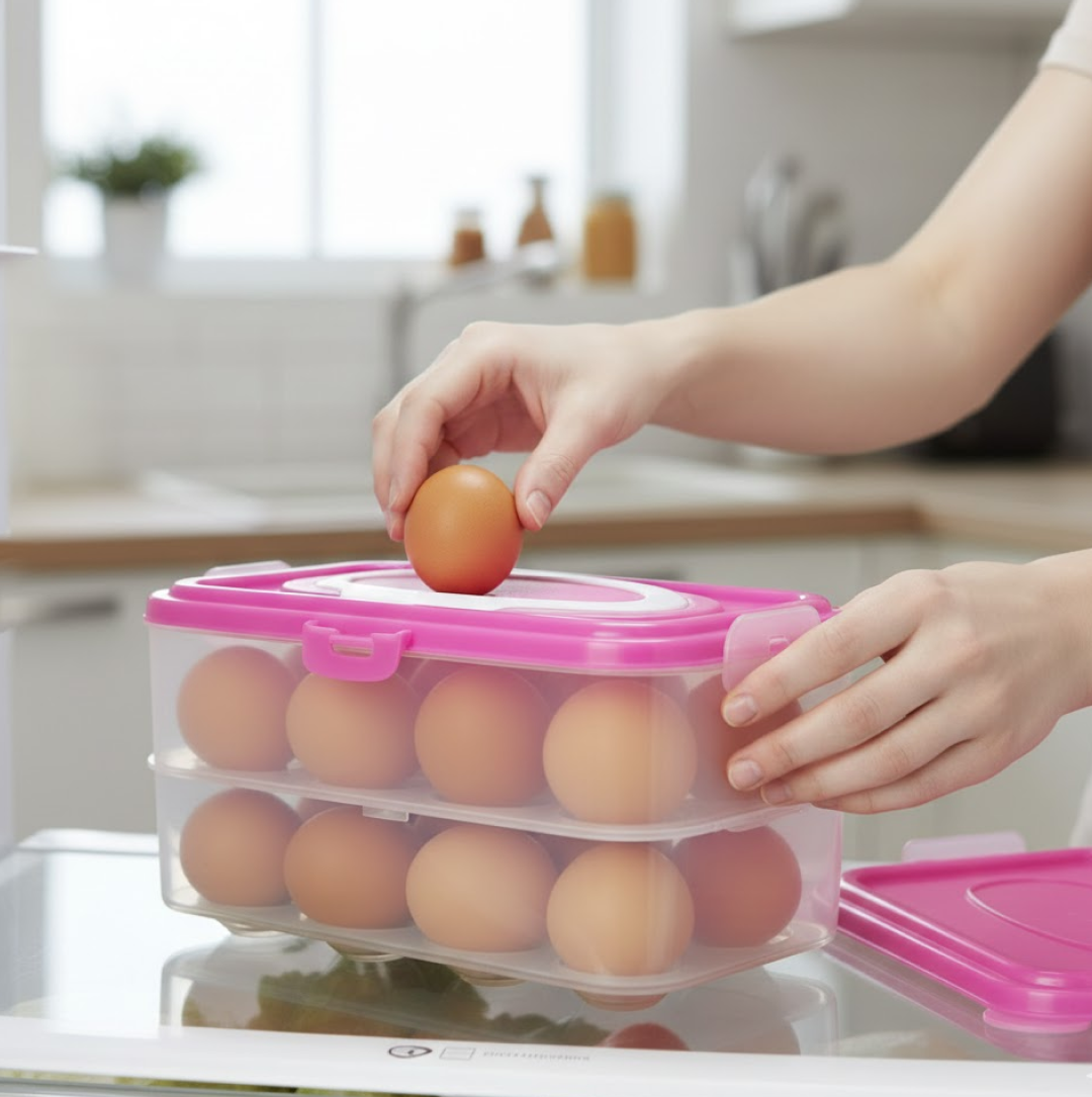 Double Layer 24 Grid Egg Storage Box for Egg Storage Container - Image 6