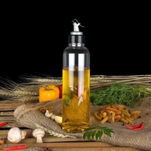 1ltr Plastic Oil Dispenser With Lid – Clear, Drip Free Spout, Controlled Use.