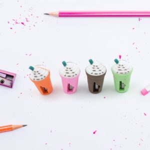 2In1 3D Cute Coffee Or Ice cream Shape sharpner Like Rotary Manual Pencil Sharpener for Kids  Ice Cream Style Office School Supplies, Back to School Gift for Students,Kids Educational Stationary kit, B’Day Return Gift (24 Pcs Set)