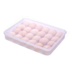 24 Grids Plastic Egg Box Container Holder Tray Fridge with Lid for 2 Dozen Egg Tray