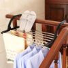 Multi-tier adjustable clothes drying rack, foldable and easy to store