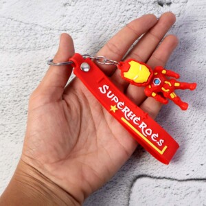 Cute Cartoon Silicone 3D Key Chain with Metal Hook & Strap (Pack of 1)