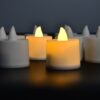 Festival Decorative – LED Yellow Tealight Candles Container, Diwali (White, 10 Pcs)