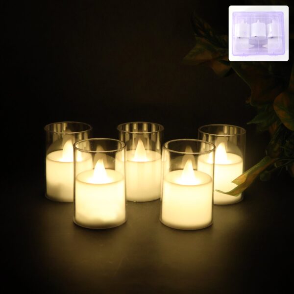 Flameless LED Votive Candles Light – (5 Pc)