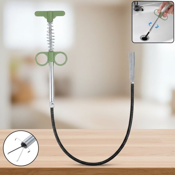 Flexible Spring Drain Cleaning Tool with Hand Grip (1 Pc / 89 Cm) Flexible Spring Drain Cleaning Tool with Hand Grip (1 Pc / 89 Cm)