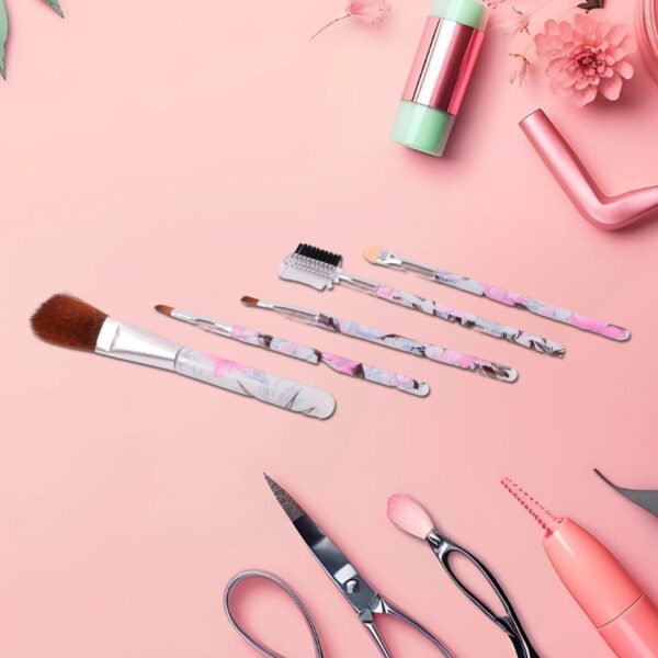 Floral Makeup Brush Set for Eyes, Lips, and Face (5 Pc) Floral Makeup Brush Set for Eyes, Lips, and Face (5 Pc)