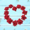 Flower Rose Hair Pin/Clip – Velvet Flower Design (12 Pcs Set, Red Color)
