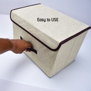 Foldable Cotton Linen Storage Box – Multi-Room Organizer with Lid & Handles Foldable Cotton Linen Storage Box – Multi-Room Organizer with Lid & Handles