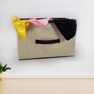 Foldable Storage Box with Lid and Handles Cotton Linen Organizer for Nursery Foldable Storage Box with Lid and Handles Cotton Linen Organizer for Nursery