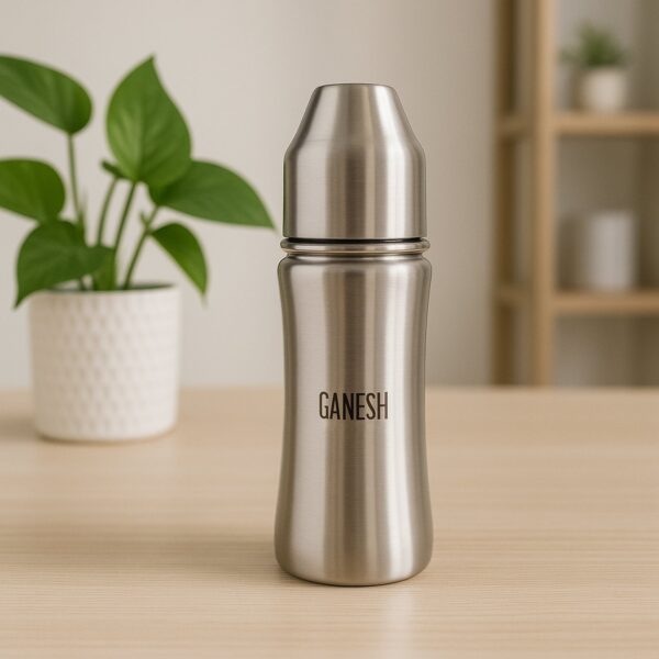Ganesh Stainless Steel Baby Feeding Bottle for New Born Infants Toddler 250 ML Ganesh Stainless Steel Baby Feeding Bottle for New Born Infants Toddler 250 ML