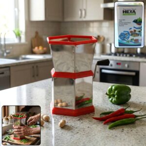 Manual Hexa-Style Hand-Operated Chilli Cutter (1 Pc) Manual Hexa-Style Hand-Operated Chilli Cutter (1 Pc)