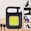 Mini Rechargeable Keychain Flashlight – 4 Light Modes Folding Bracket & Magnetic Base