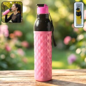 Plastic 1000 ML ApproxDiamond Pattern Leakproof Water Bottle (1 Pc) Plastic 1000 ML ApproxDiamond Pattern Leakproof Water Bottle (1 Pc)