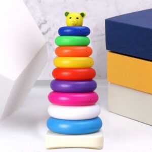 Plastic Baby Kids Teddy Stacking Ring Jumbo Stack Up Educational Toy 9pc Plastic Baby Kids Teddy Stacking Ring Jumbo Stack Up Educational Toy 9pc