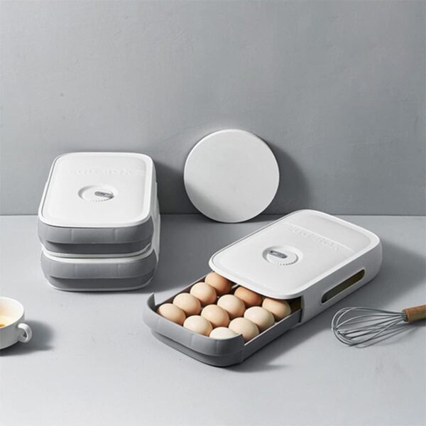 Plastic Egg Storage Box Drawer Style Fridge Organizer Tray (1 Pc) Plastic Egg Storage Box Drawer Style Fridge Organizer Tray (1 Pc)