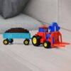 Plastic Tractor Toy Friction Powered Tractor with Bricks Trolley (1 Pc)
