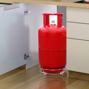 Stainless Steel Gas Cylinder Trolley Wheels LPG Cylinder Roller Stand Movable Trolley Stainless Steel Gas Cylinder Trolley Wheels LPG Cylinder Roller Stand Movable Trolley