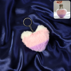 Soft Plush Cute Heart Keychain – 1 Pc
