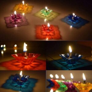 Candle Cup with Multi Shape, Diwali (Multicolor) (12 Pcs Set)