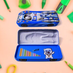 Car Shape Metal Compass Box, Pencil Case for Kids Stationery Compass Box