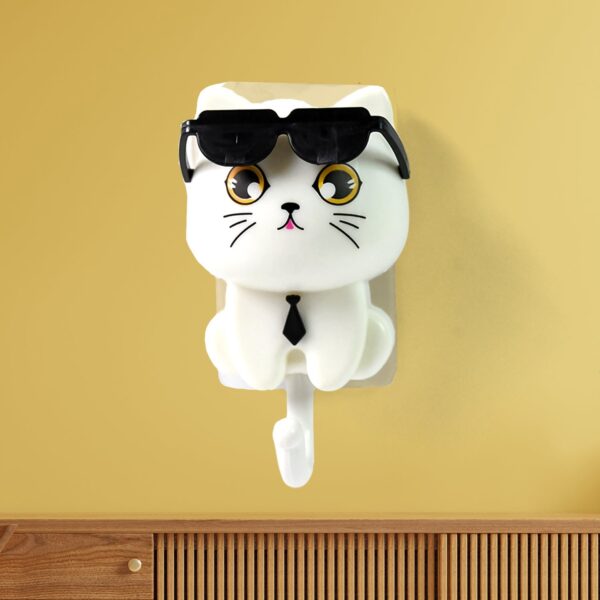 Cat Hook for Wall, Cute Cat Key Hook with Sunglasses (1 Pc) Cat Hook for Wall, Cute Cat Key Hook with Sunglasses (1 Pc)