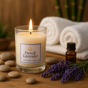 In’lief French Lavender Soy Blend Scented Candle in Glass Jar (50GM / 1 Pc)