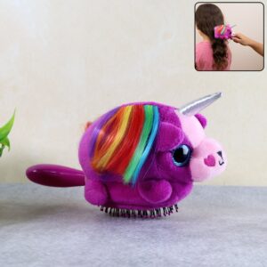 Kids Unicorn Plush Hair Brush – (1 Pc)
