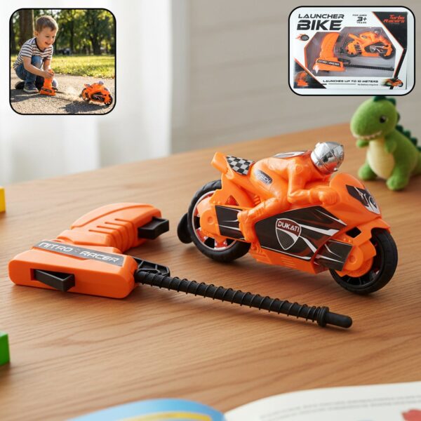 Launcher Bike Racing Toy for Kids with Manual Pull Launcher Launcher Bike Racing Toy for Kids with Manual Pull Launcher