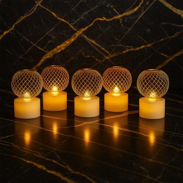 LED Ball Shaped Decorative Light with Mesh Cover (5 Pc / Set) LED Ball Shaped Decorative Light with Mesh Cover (5 Pc / Set)