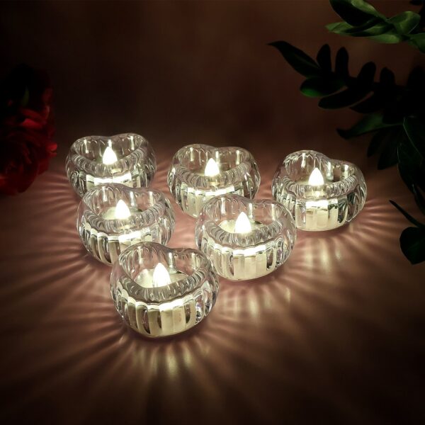 LED Crystal Tealight Decorative Flameless Candles (6 Pc) LED Crystal Tealight Decorative Flameless Candles (6 Pc)