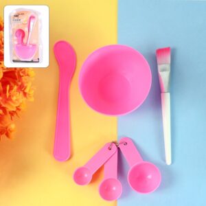 4 In 1 Facial DIY Skin Care Mask Mixing Bowl Stick Brush Gauge Spoon (6 Pcs Set)