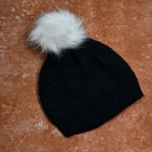 Men’s and Women’s Skull Slouchy Winter Woolen Knitted Black Inside Fur Beanie Cap