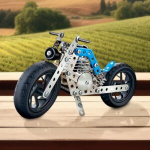 Metal Bike Creative Mechanical Construction Engineering Kit 140 Part Bike Tool