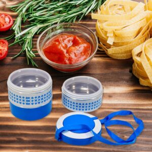 3 layer Adjustable Insulated Tiffin Set of 1, Blue 3 Containers Lunch Box