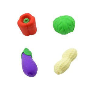 Mini Cute Vegetable & Fruit Erasers (4 Pc): Pencil Rubbers for Kids Mini Cute Vegetable & Fruit Erasers (4 Pc): Pencil Rubbers for Kids