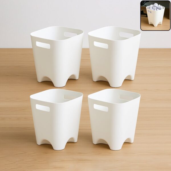 Modern Plastic Dustbin / Waste Paper Basket – (4 Pc)