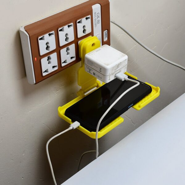 Multi-Purpose Yellow Wall Holder Stand for Mobile Charging Multi-Purpose Yellow Wall Holder Stand for Mobile Charging
