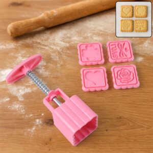 Multipurpose Cookie Biscuit Stamp Mold Set with Press Handle Multipurpose Cookie Biscuit Stamp Mold Set with Press Handle