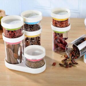 Multipurpose Plastic Transparent Storage Containers Masala Box Dabba Spice, Plastic Masala Spices Container Set Capacity With Airtight Lid Kitchen Pantry Organizer For Salt Mukhwas Box With Tray (8 Pc Set) Multipurpose Plastic Transparent Storage Containers Masala Box Dabba Spice, Plastic Masala Spices Container Set Capacity With Airtight Lid Kitchen Pantry Organizer For Salt Mukhwas Box With Tray (8 Pc Set)