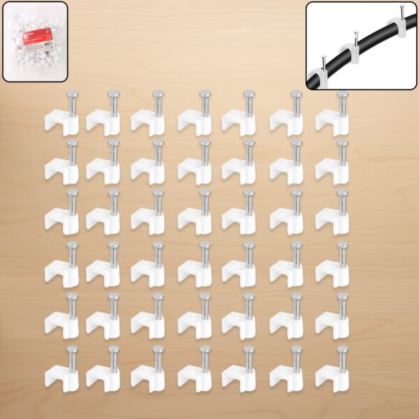 Nail Cable Clips for Wire Management (10mm & 50 Pc) Nail Cable Clips for Wire Management (10mm & 50 Pc)