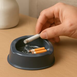 Oblivion Durable Plastic Ashtray Wide Bowl and Triple Cigarette Holder Slots (1 pc) Oblivion Durable Plastic Ashtray Wide Bowl and Triple Cigarette Holder Slots (1 pc)