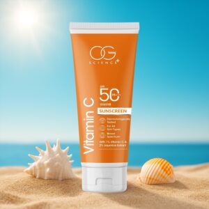 OG Beauty Vitamin C Sunscreen SPF 50 PA+++ – (1 Pc / 50Ml) OG Beauty Vitamin C Sunscreen SPF 50 PA+++ – (1 Pc / 50Ml)