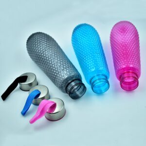 Plastic Fridge Water Bottle Set With Steel Finish Cap (3 Pieces 1 litre) Plastic Fridge Water Bottle Set With Steel Finish Cap (3 Pieces 1 litre)