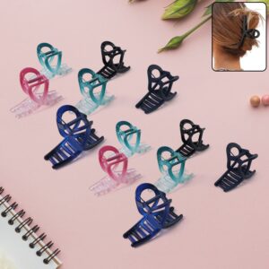 Plastic Hair Clamp Grip, Simple Matte Hair Barrette Clamp (12 Pc / Mix Design) Plastic Hair Clamp Grip, Simple Matte Hair Barrette Clamp (12 Pc / Mix Design)